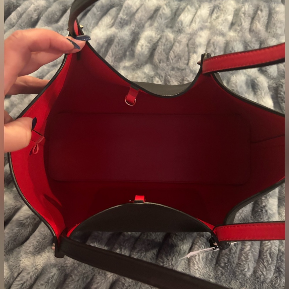 Christian Louboutin Black Leather Tote with Signature Red Trim - Picture 5 of 13